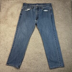 Levis 505 Regular Fit Mens Jeans 38x30 Medium Wash Blue Straight Leg Denim